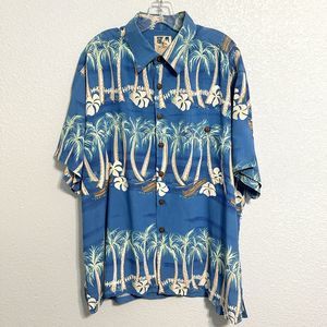 Kahala Hawaiian Shirt John Severson Mens Size XL Button Shirt Short Sleeve Rayon